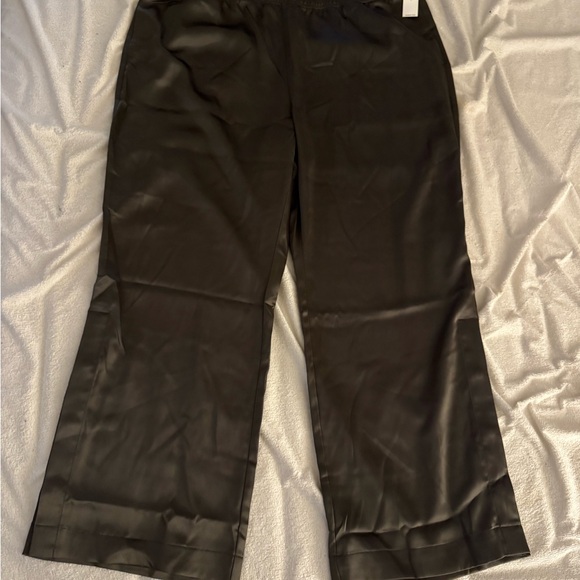Sleek Brown Satin Pants - Picture 1 of 3